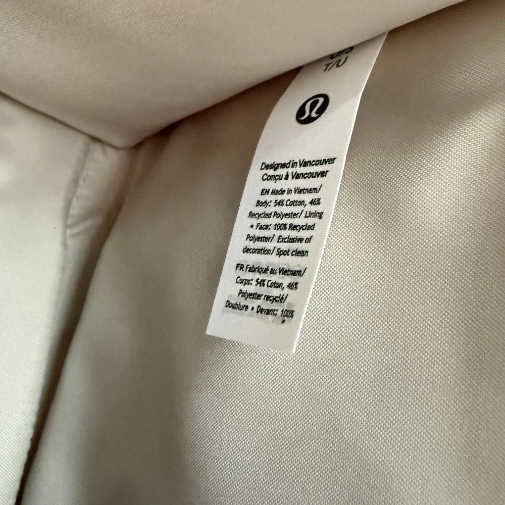 Lululemon Purse Two Tone Canvas Mini Tote Bag 4.5L In Mojave Tan/ Light Ivory